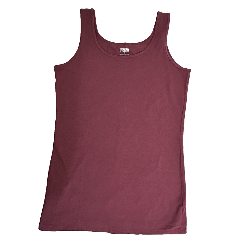 Duluth Trading Company Womens No-Yank Tank Wide Strap/Burgundy Size M - Picture 2 of 3